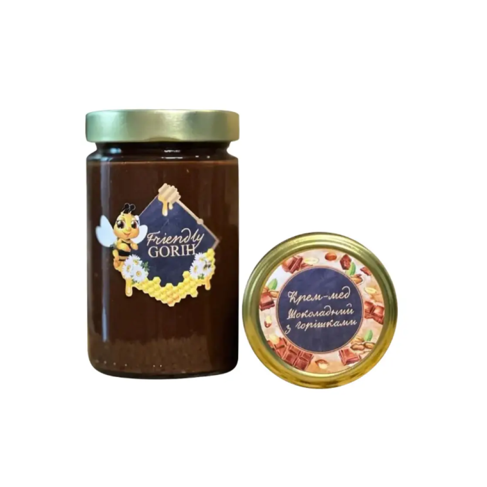 Крем мед “Шоколадний з горішками“ 370мл/520г