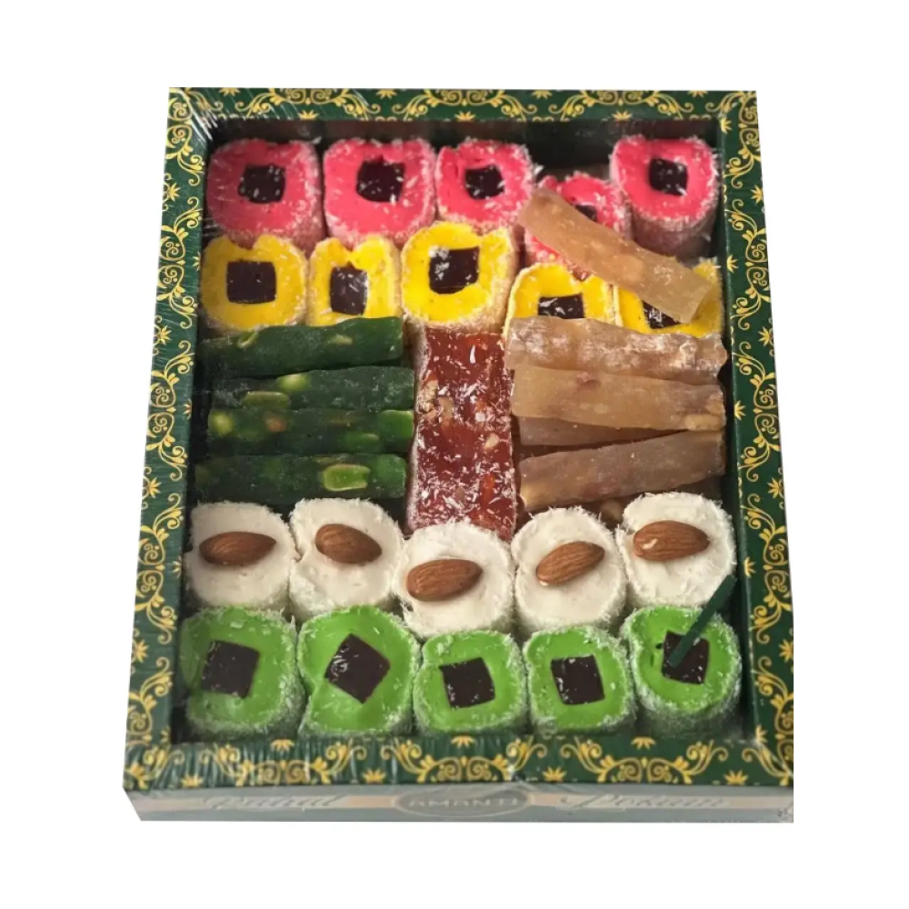 Рахат-лукум Amanti 0,5 кг/500г, турецький рахат лукум асорті, Рахат лукум 500 г