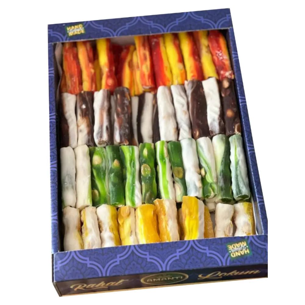 Рахат Лукум Amanti Палички асорті №2 1.5кг, Ассорти рахат лукум палочки 1500г, Рахат лукум 1.5 кг