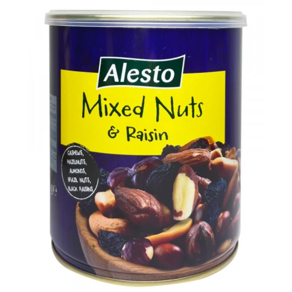 Горіхова суміш із ізюмом Mixed Nuts & Raisin Alesto з/б 340г