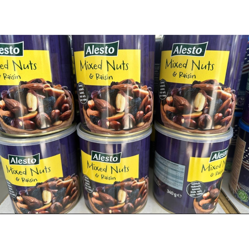 Горіхова суміш із ізюмом Mixed Nuts & Raisin Alesto з/б 340г